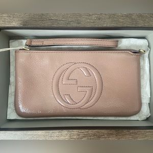 SOLD Authentic Gucci Soho Patent Leather Clutch w/ Gucci Box